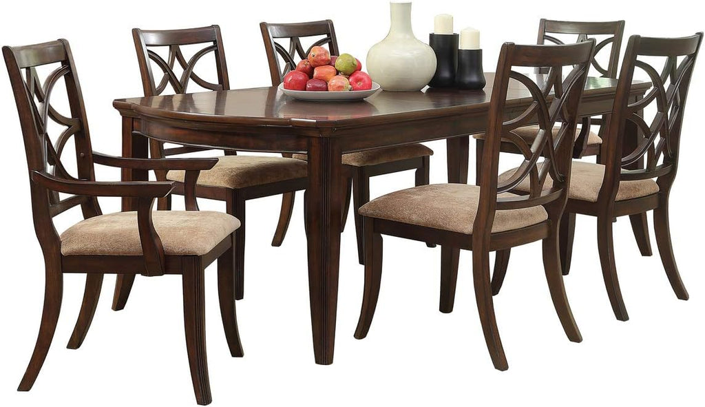 7 Piece Dining Room Set in Brown Cherry Z82891