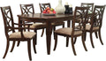 7 Piece Dining Room Set in Brown Cherry Z82891