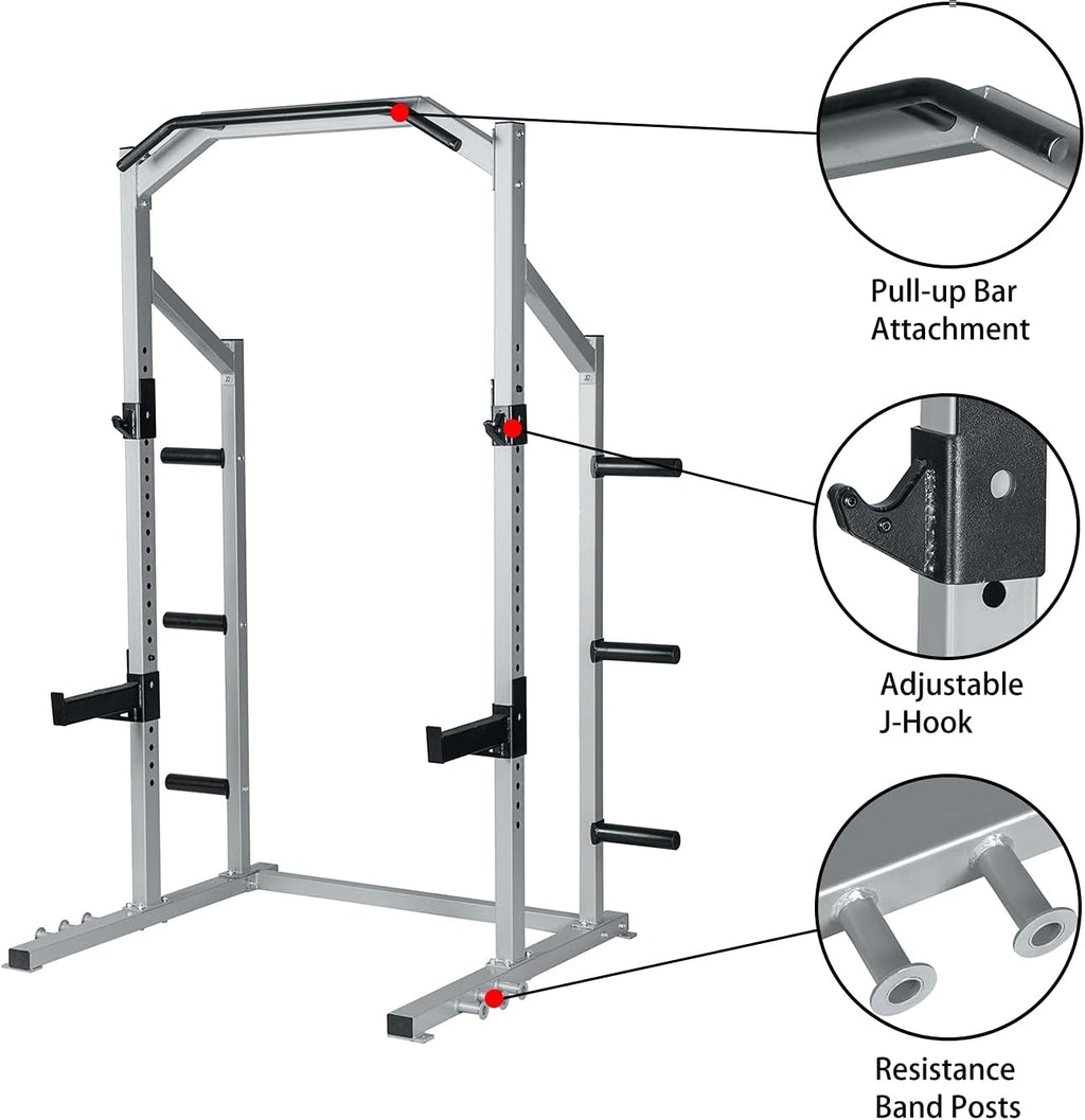 Power Rack Squat Stand Weight Rack with Pull Up Attachment T4464