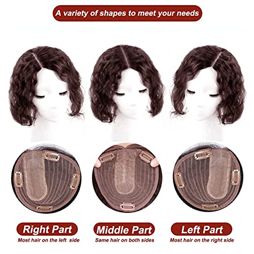 Dark Brown 12" Silktop Human Hair Topper Y2240
