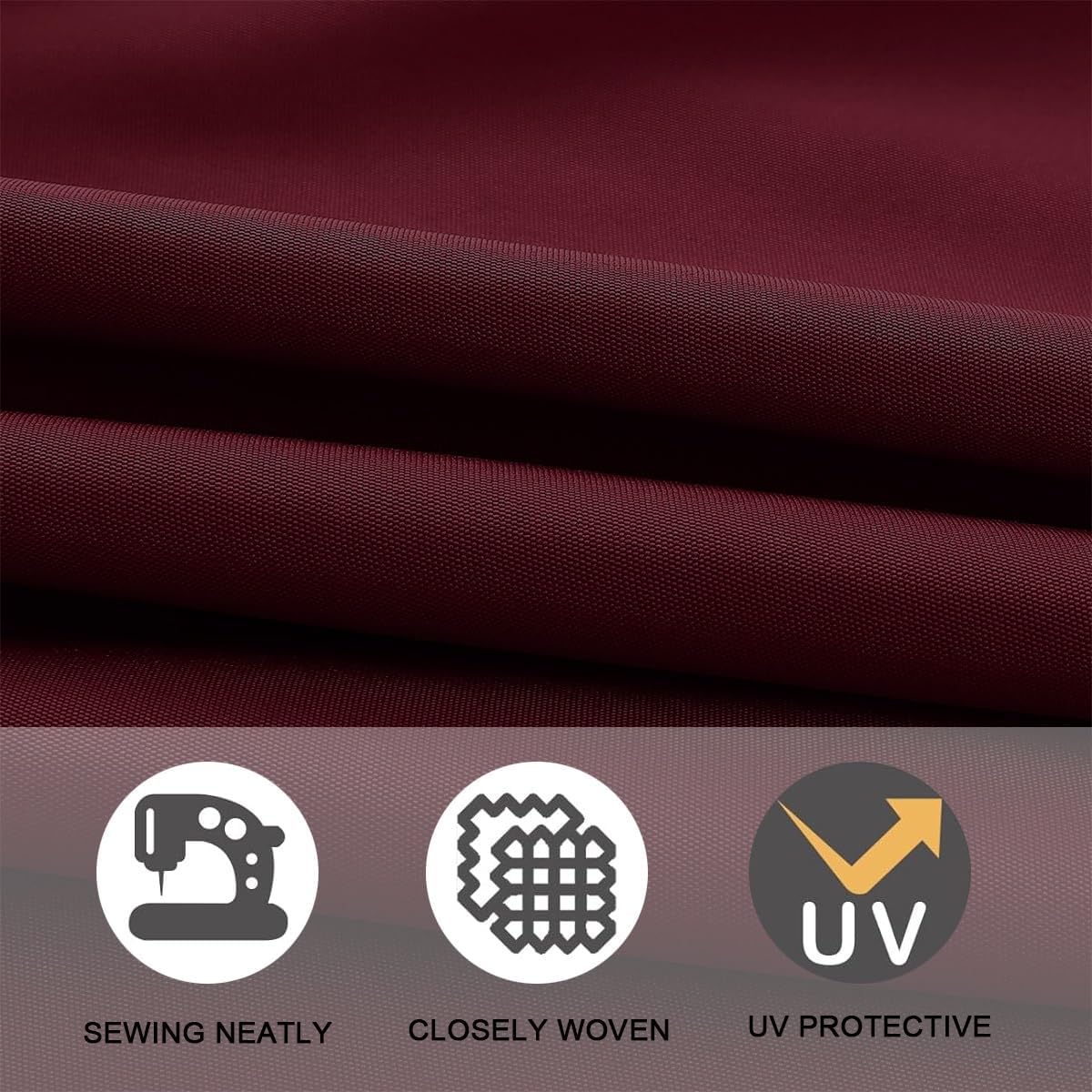 Wine Red 6.5FT 6 Ribs Patio Umbrella Replacement Top Canopy Cover X86510