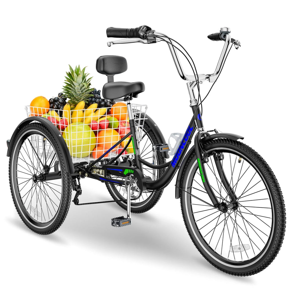 26 Adult Tricycle 3 Wheel 7 Speed 450lbs Capacity Cruise Trike with Shopping Basket R8270