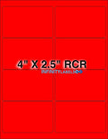 Fluorescent Red Paper Labels 200 Sheets Q7142