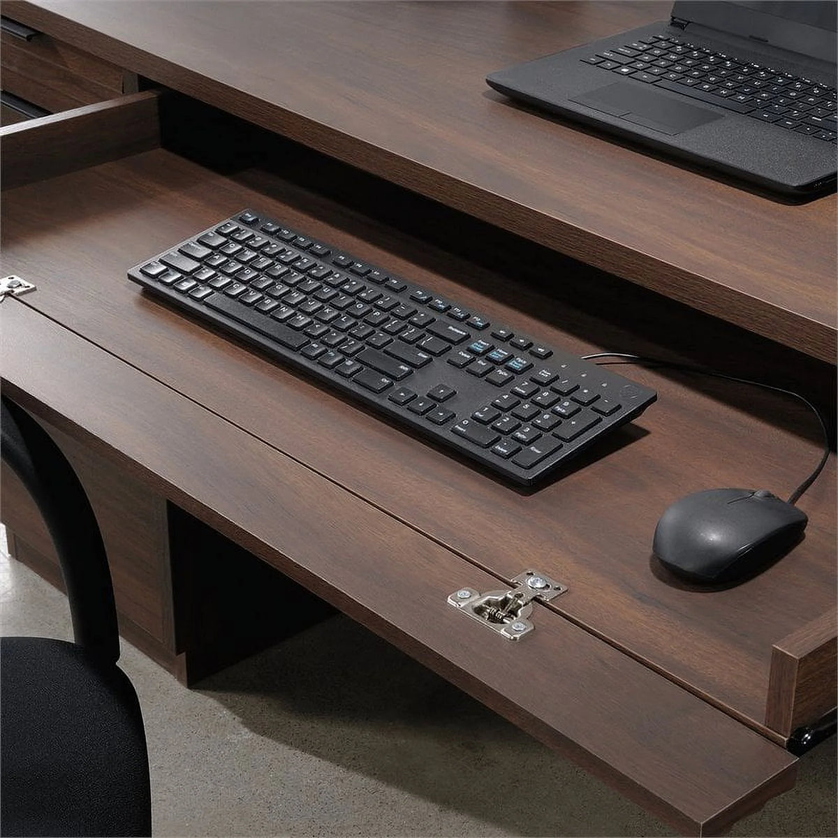 72" Wooden Computer Credenza Desk in Spiced Mahogany M467