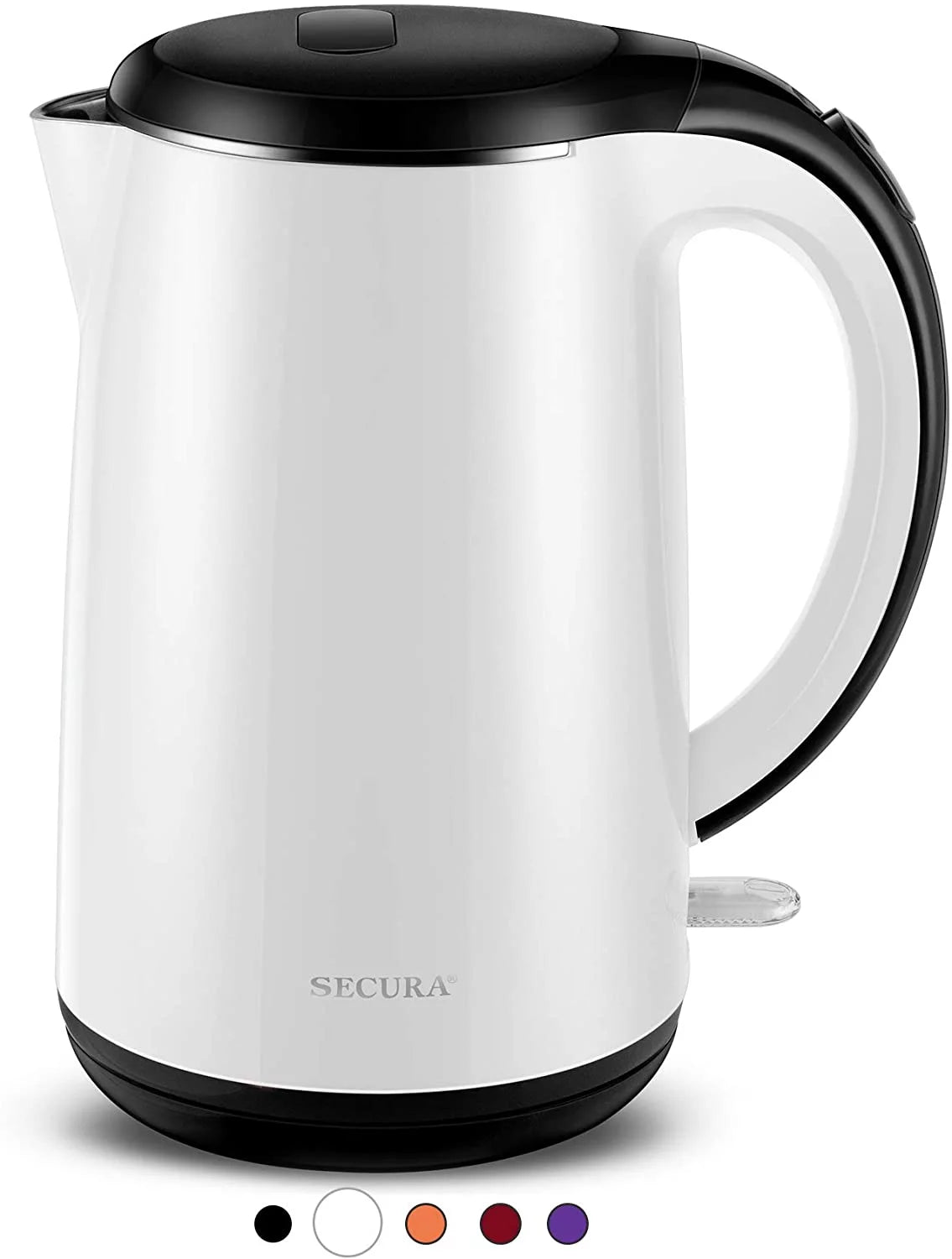 White Double Wall Electric Water Kettle 1.8 Quart T383898
