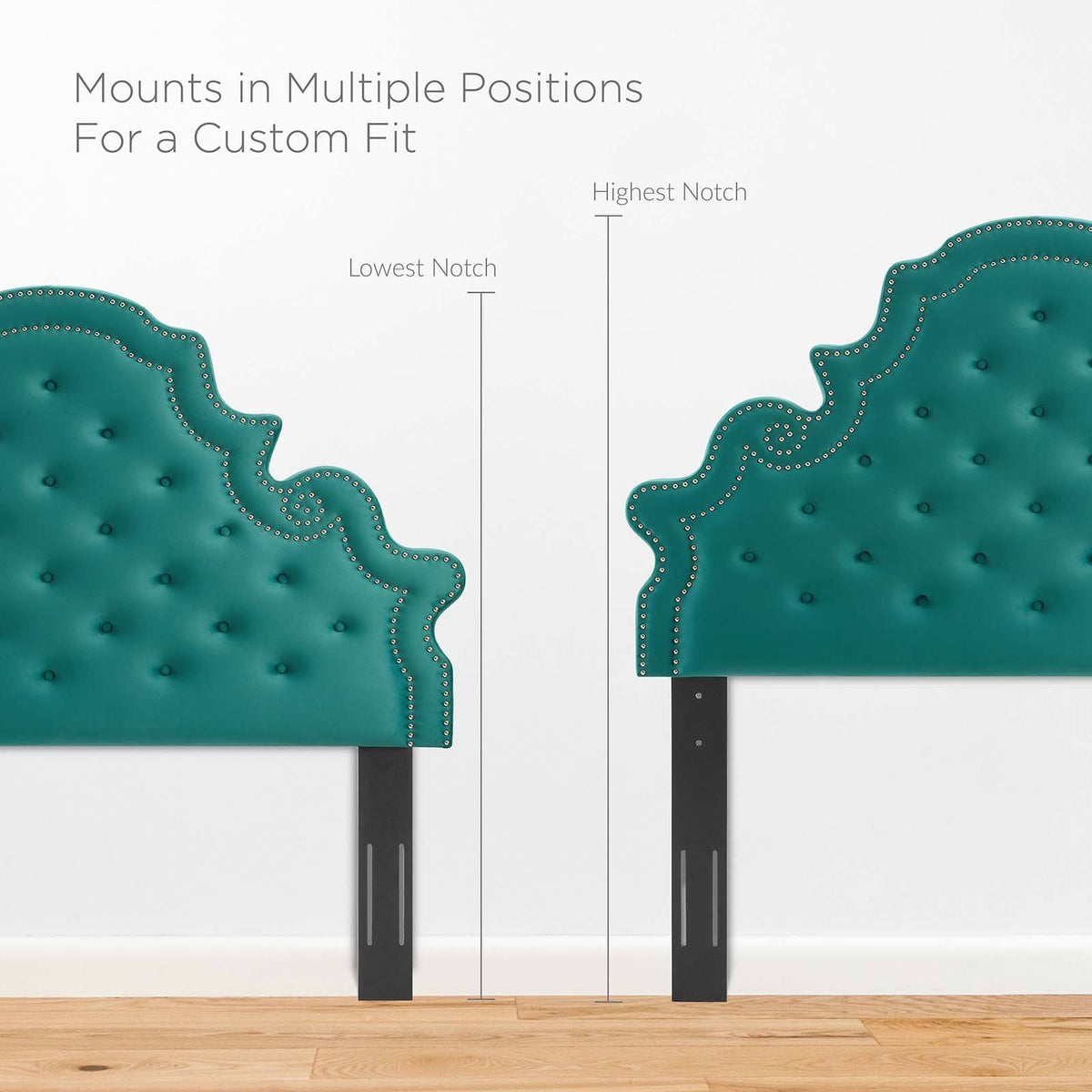 Teal Performance Velvet King Headboard J3564