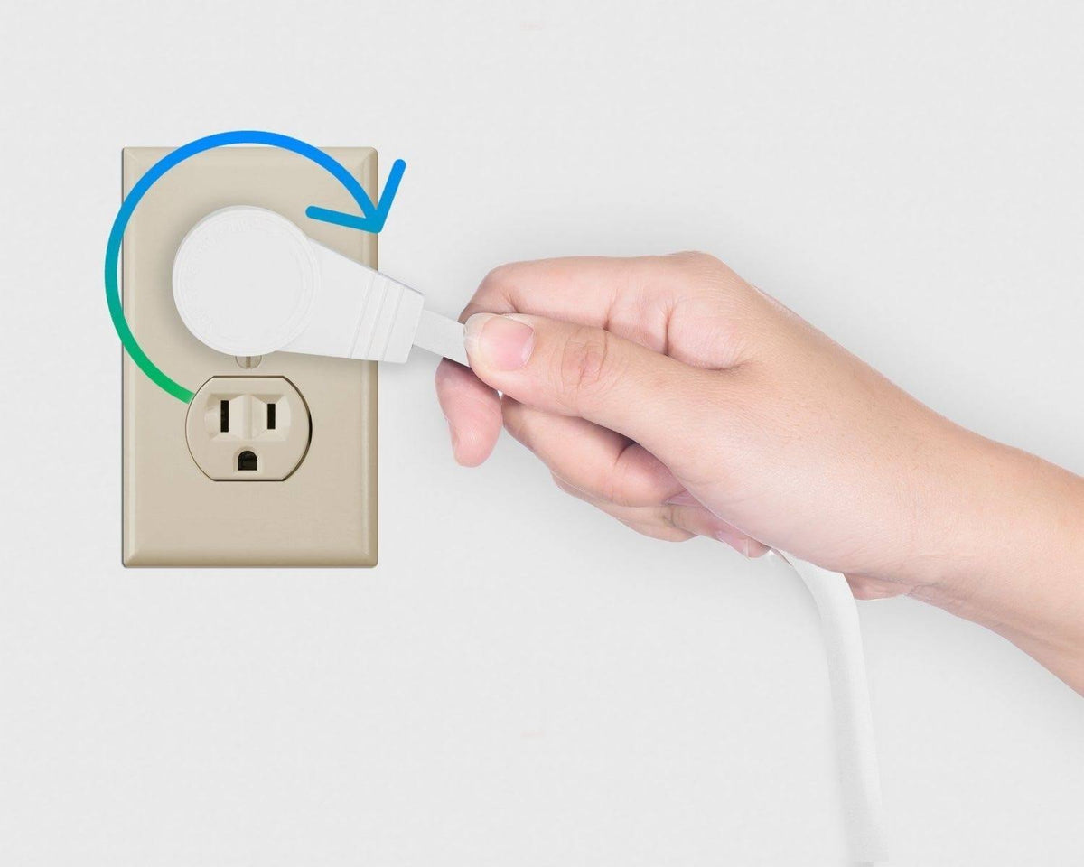 6-Inch 360° Rotating Flat Plug Extension Cord, 3 Prong, 3 Pack, White J508