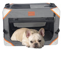 Collapsible 4-Door Portable Dog Crate with Soft Blanket Q59721