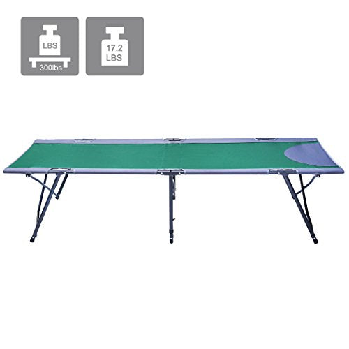 Green Folding Camping Cot with Carry Bag Y11421