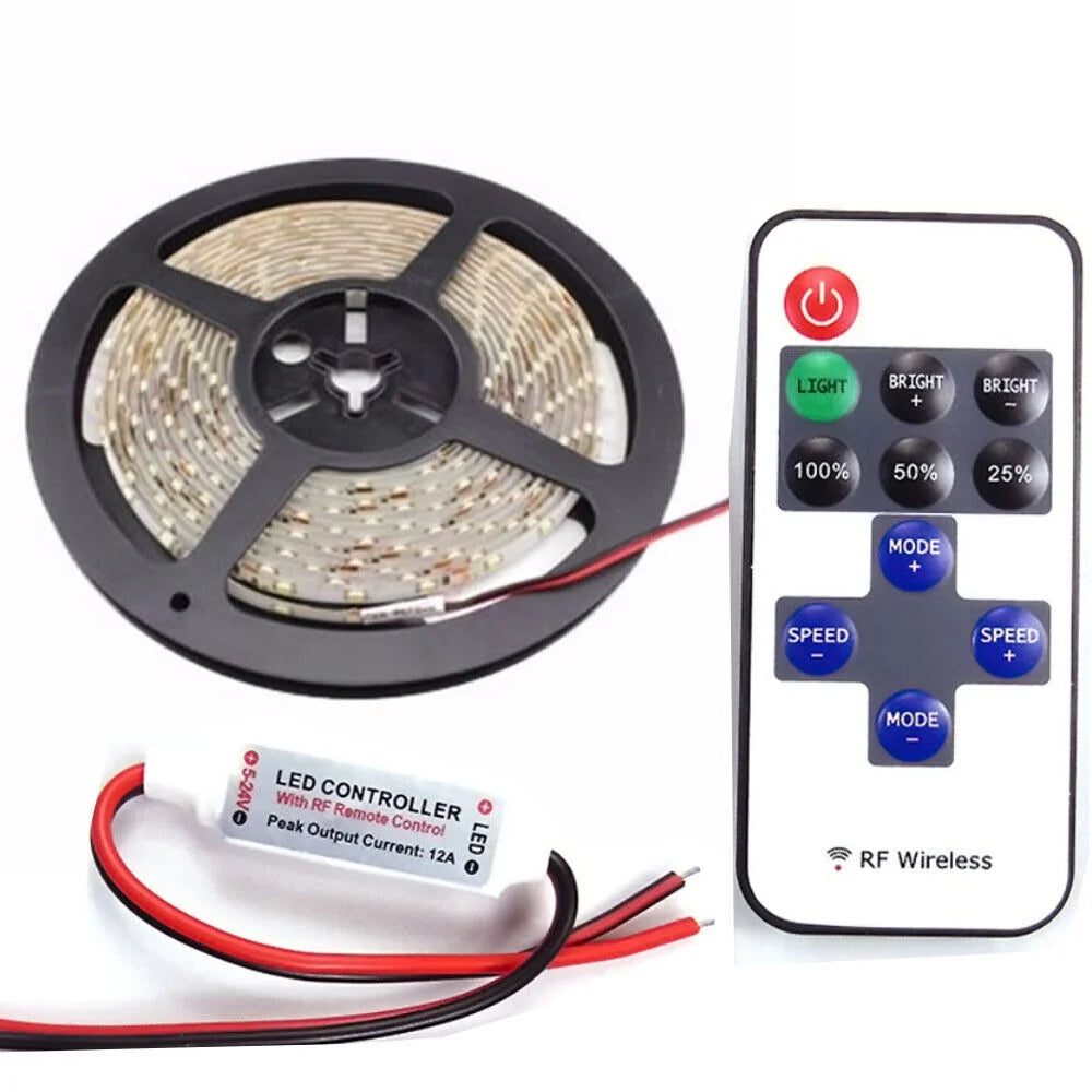 Blue 16.4ft LED Strip Lights with RF Remote 5050 6000K Z703326