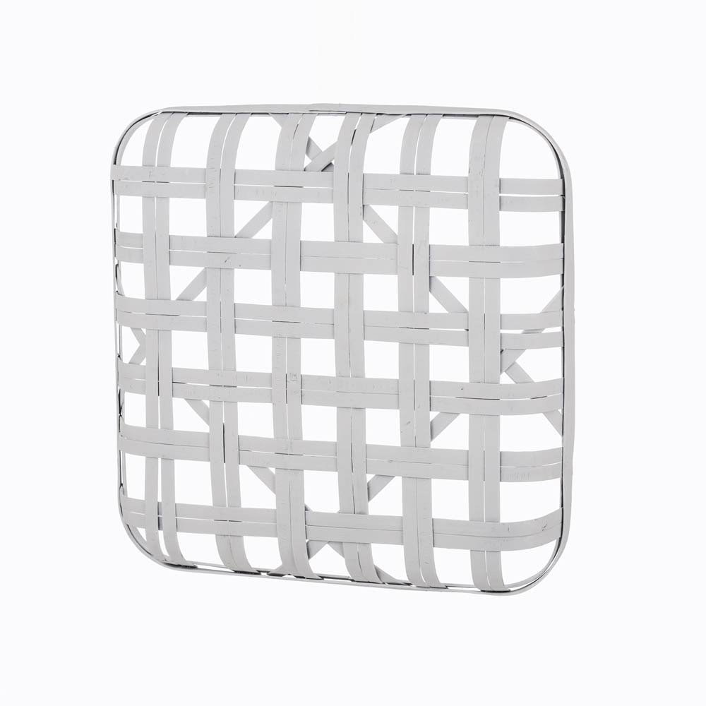 Vintage White Bamboo Basket L2286