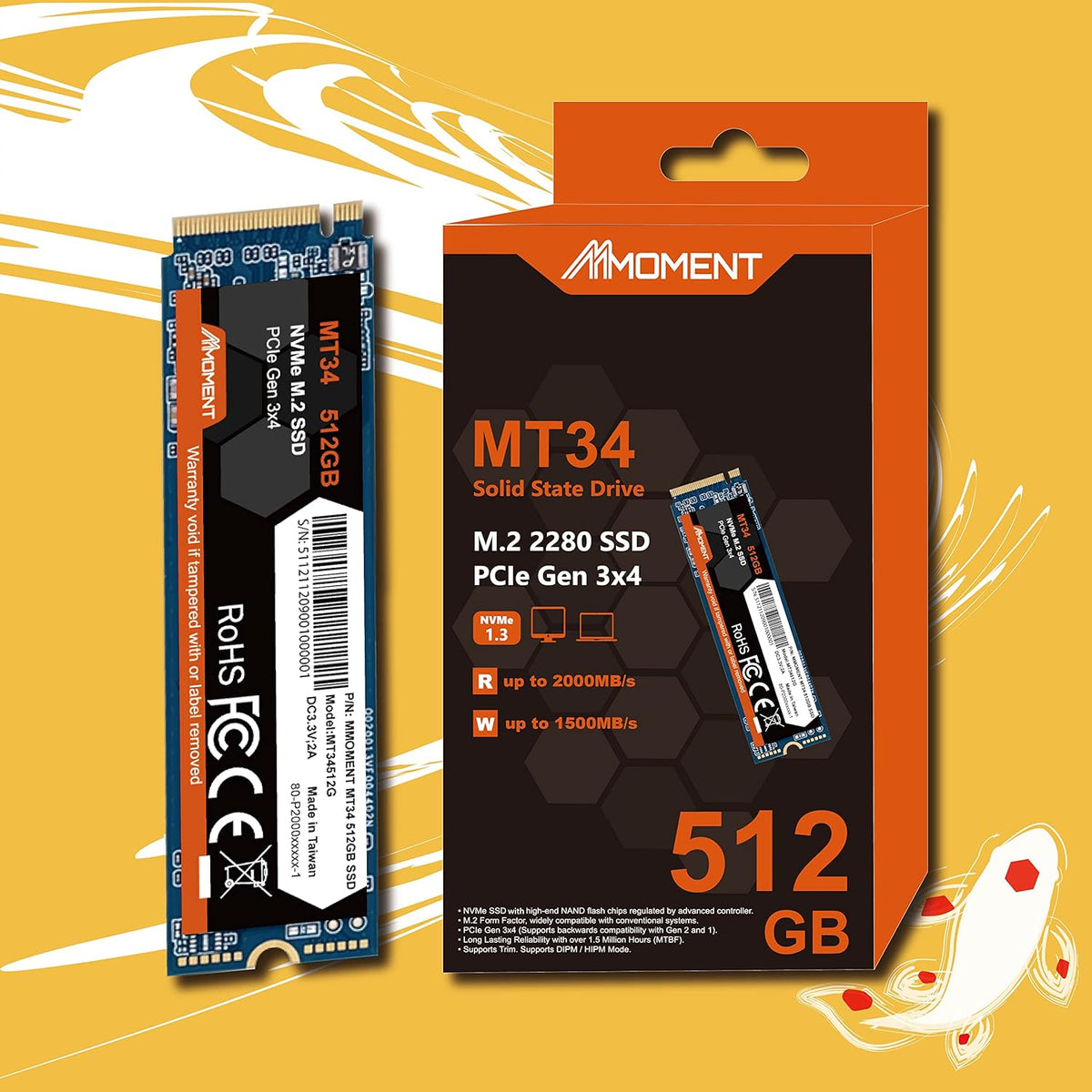 512GB NVMe M.2 2280 PCIe Gen 3x4 Solid State Drive Internal SSD Pack of 2 R436