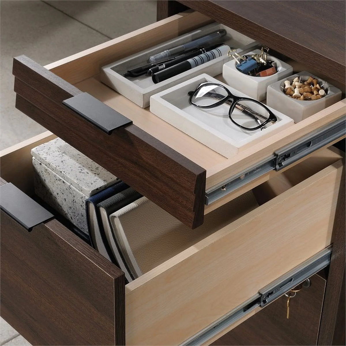 72" Wooden Computer Credenza Desk in Spiced Mahogany M467