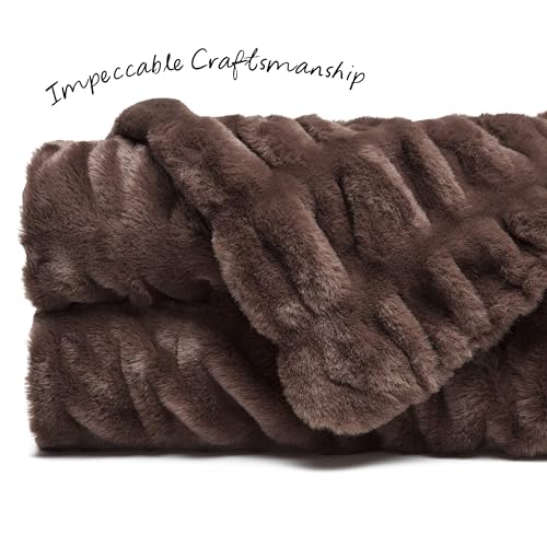 Dark Gray 50" x 65" Faux Fur Throw Blanket Z715