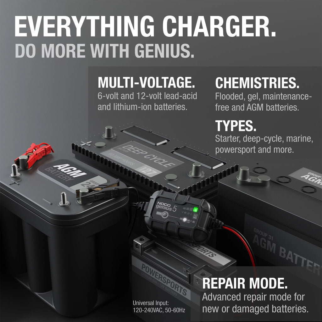 6V/12V 5A Smart Battery Charger and Maintainer P7164