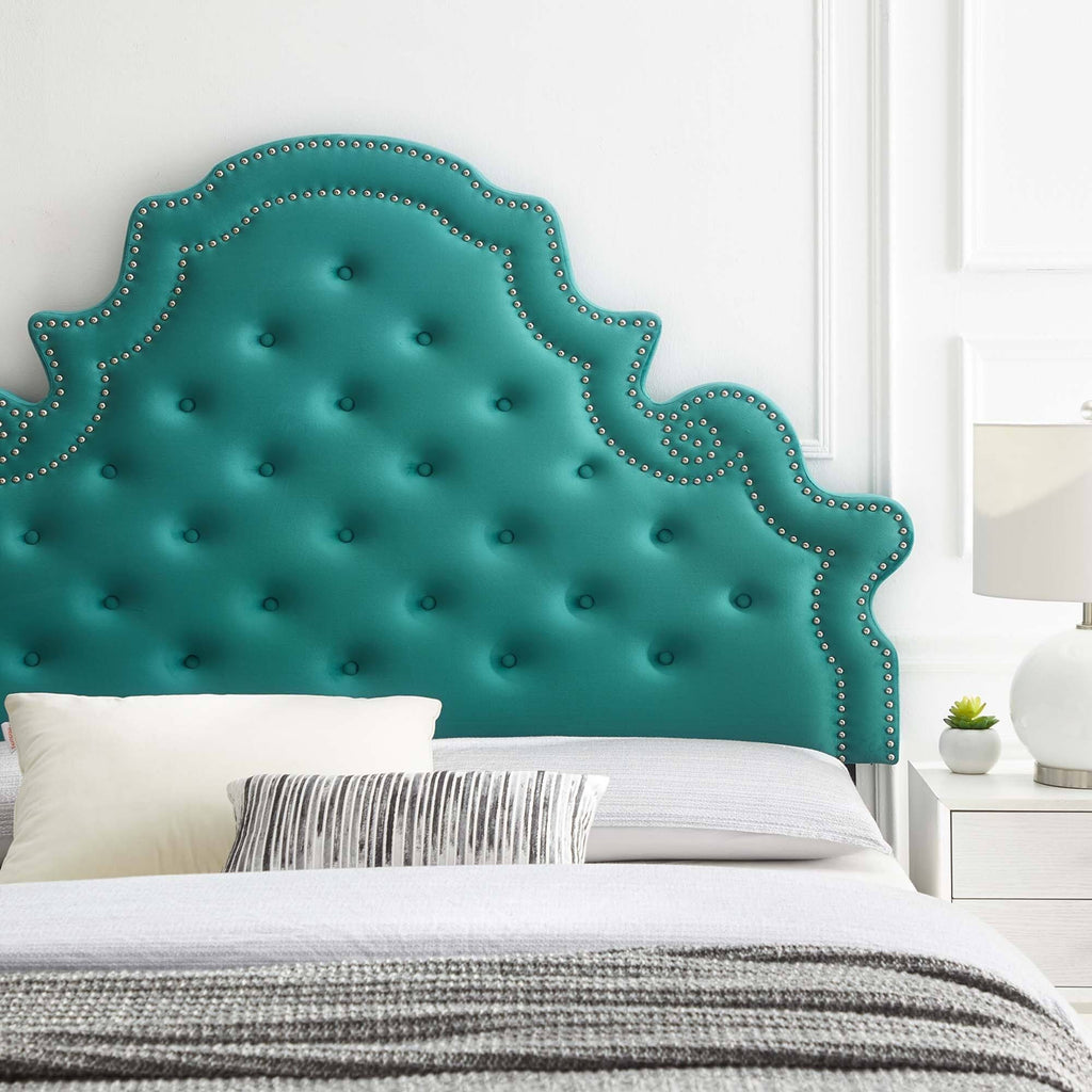Teal Performance Velvet King Headboard J3564