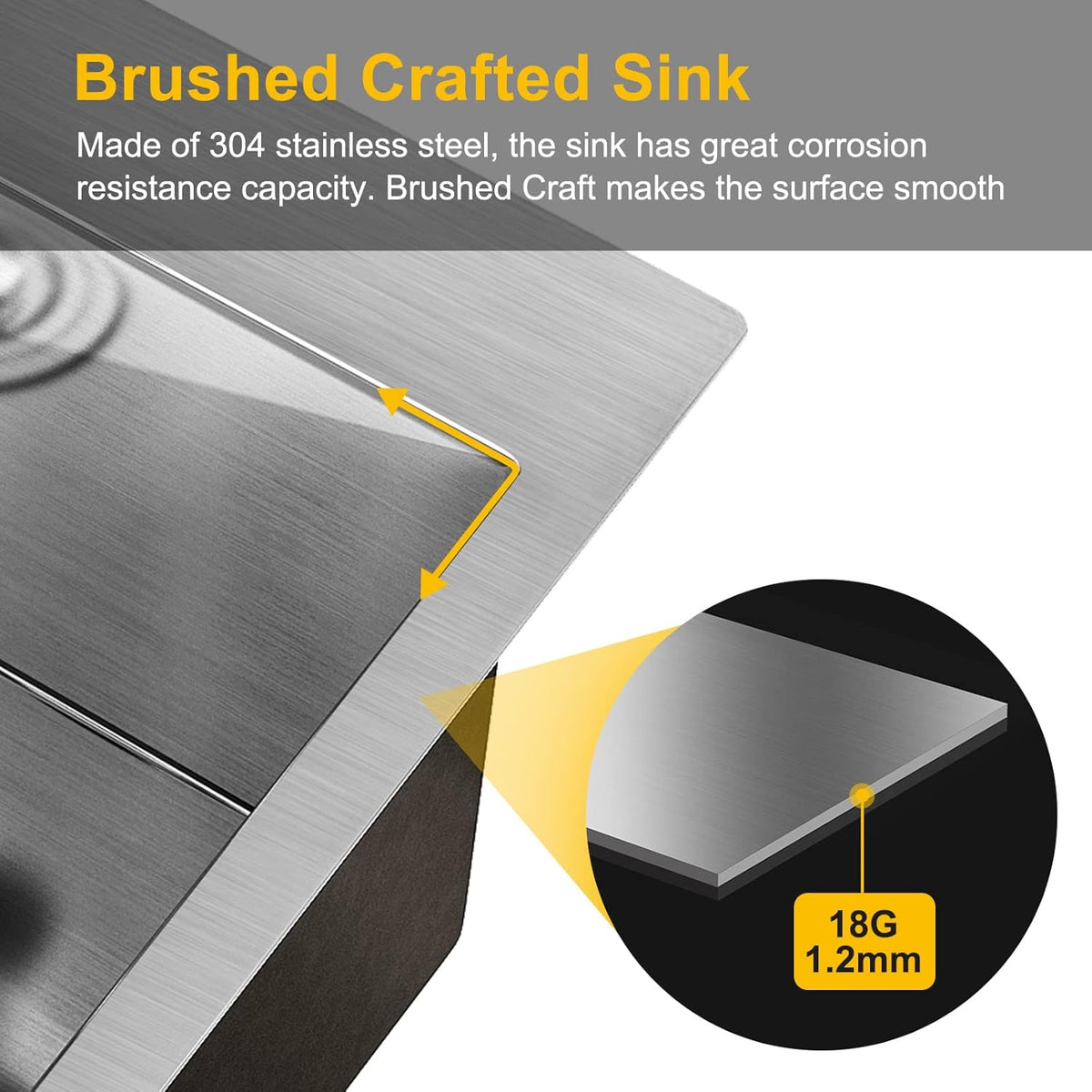 24-Inch Stainless Steel Laundry Sink with Cabinet G580