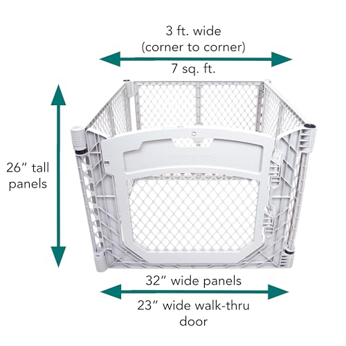 4-Panel Folding Dog Playpen, 26" Tall, Brown Z5088
