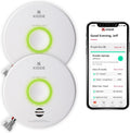 Smart Smoke Detector Indoor Air Quality Monitor WiFi Hardwired with Battery Backup Voice App Alerts 2 Pack Q364