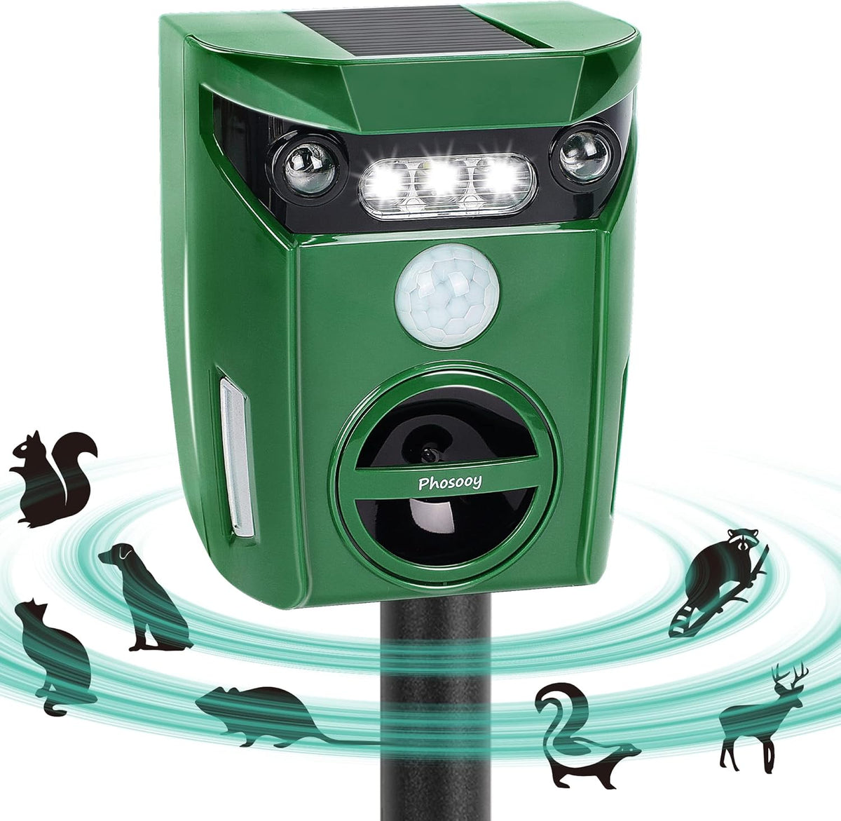 Ultrasonic Waterproof Solar Animal Repeller with Motion Sensor G916086