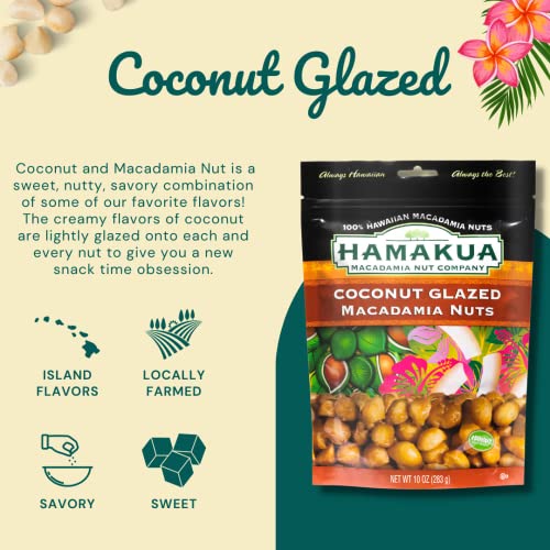 Sweet Glazed Coconut Dry Roasted Half and Whole Macadamia Nuts W1499