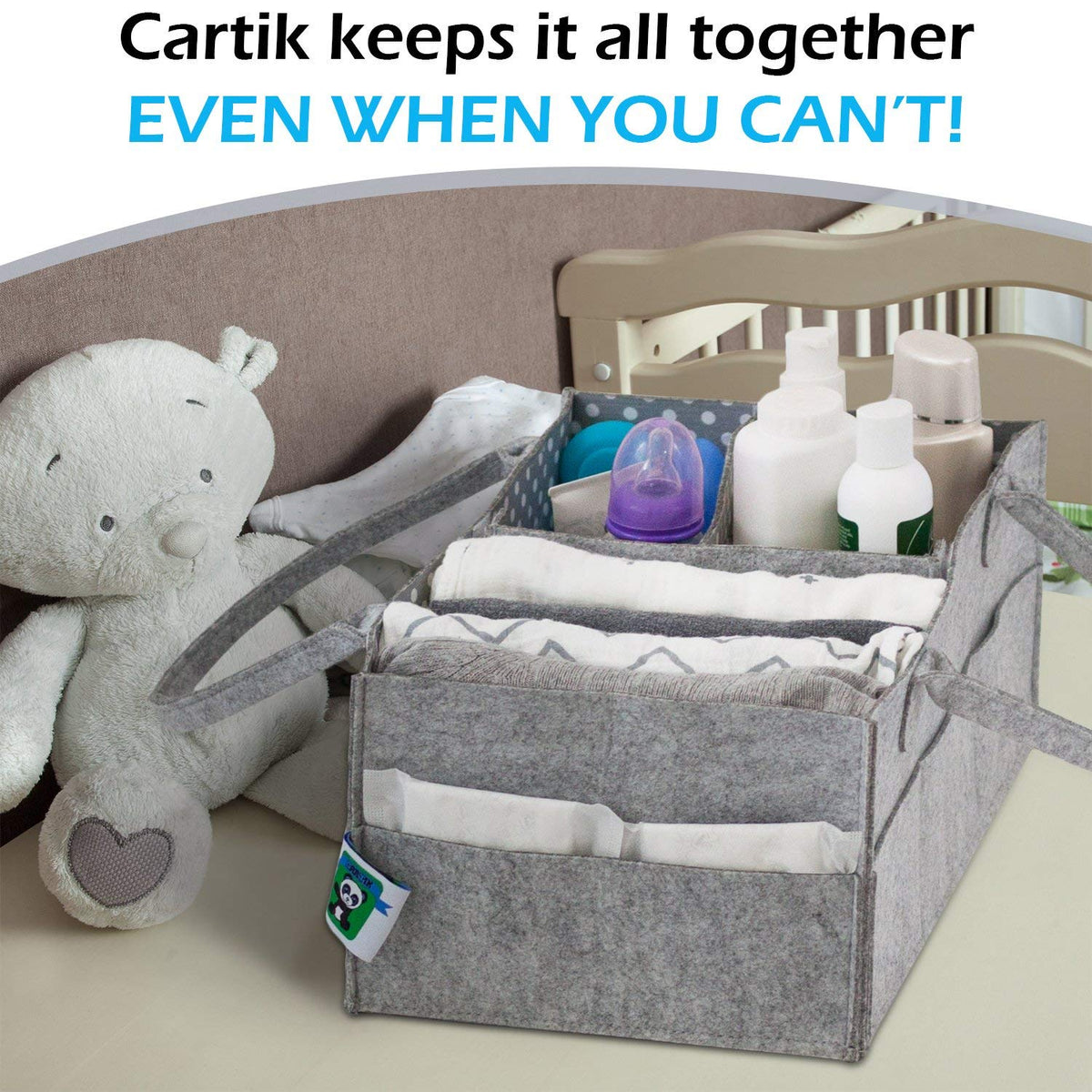 Baby Diaper Caddy Organizer Set of 2 with Handles N34606