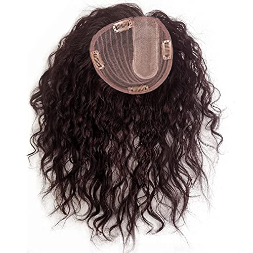 Dark Brown 12" Silktop Human Hair Topper Y2240