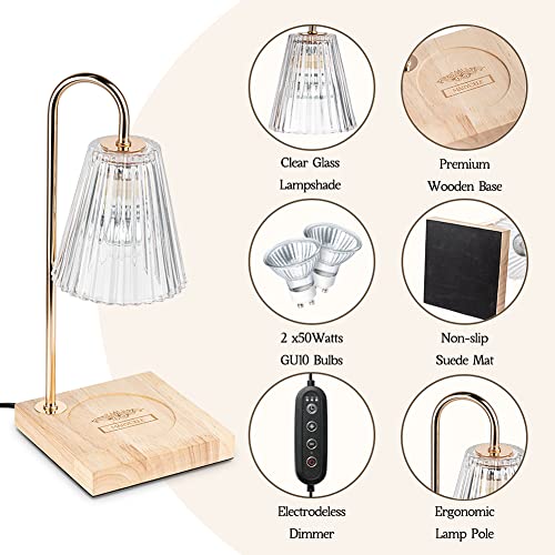 Dimmable Electric Candle Warmer Lamp with 2 Bulbs Q945887
