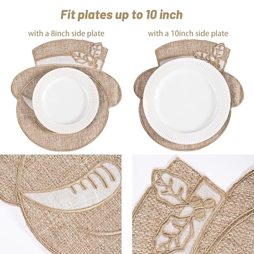 Set of 4 Burlap Christmas Placemats A71595