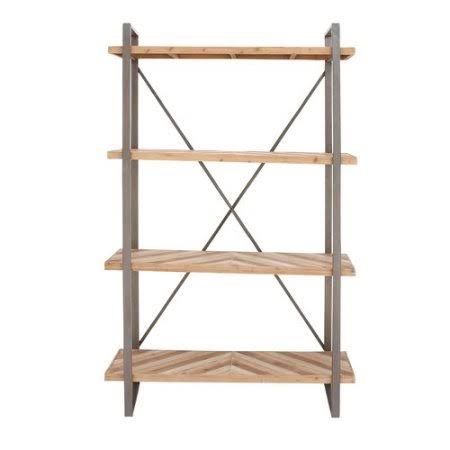 Gray Industrial Etagere Bookcase Q75751