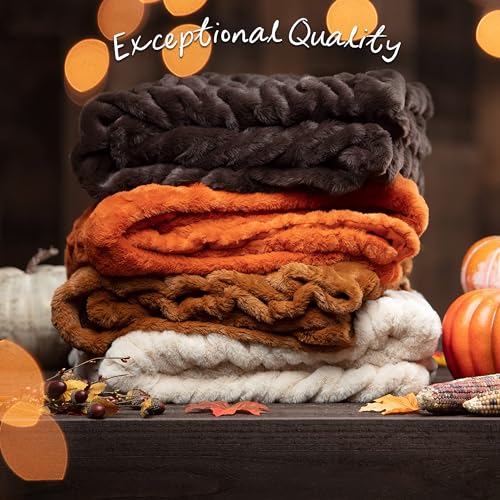Dark Gray 50" x 65" Faux Fur Throw Blanket Z715