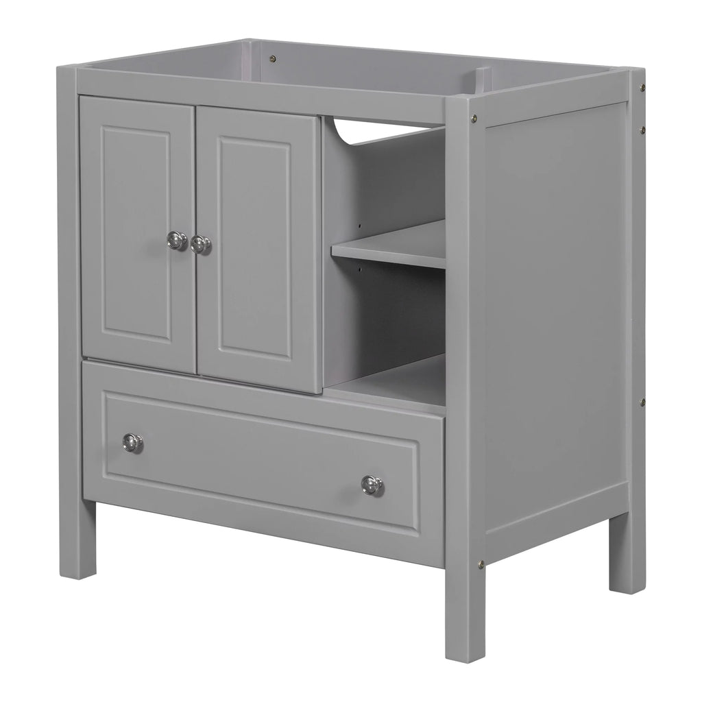 Grey Solid Wood Bathroom Vanity Base N45563