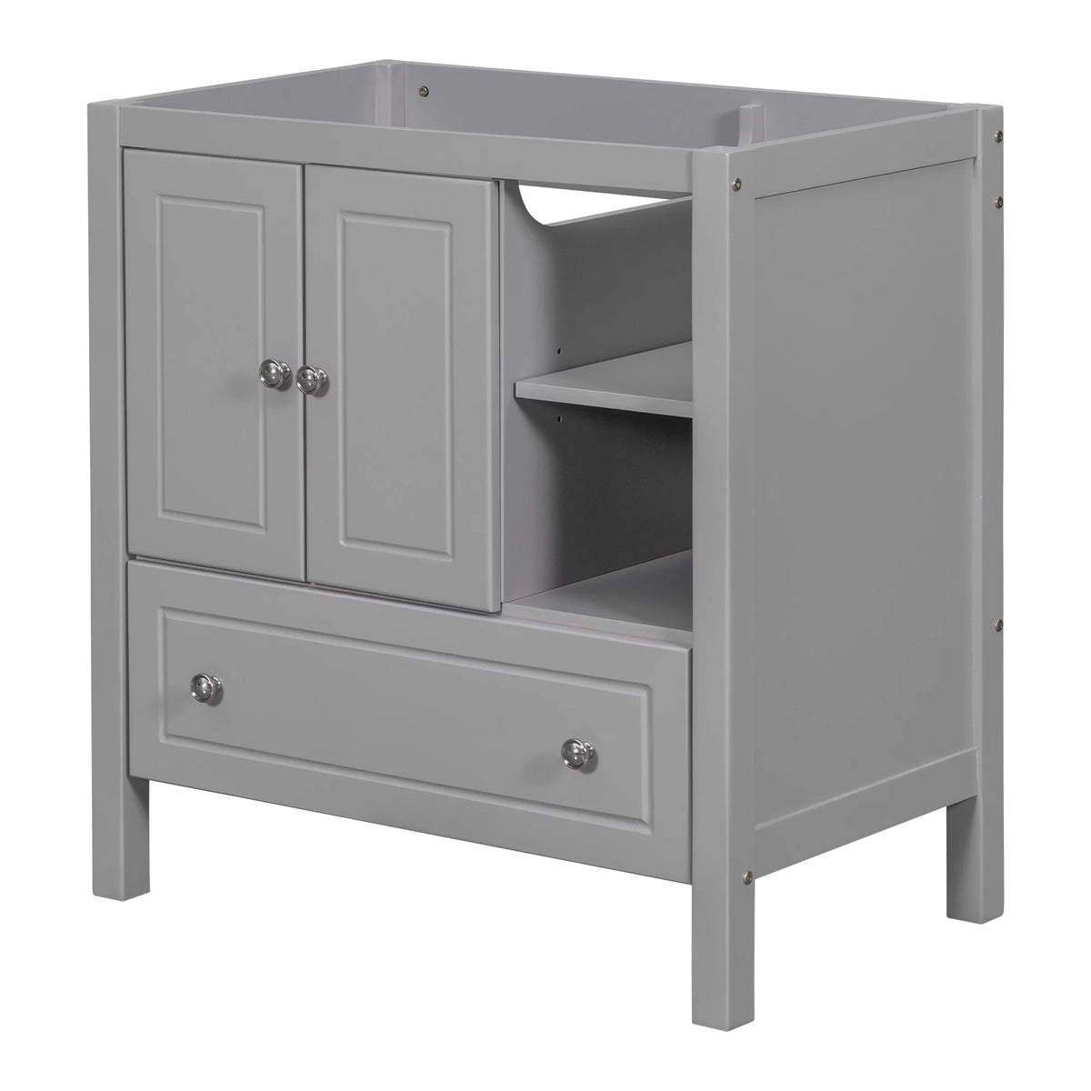Grey Solid Wood Bathroom Vanity Base N45563