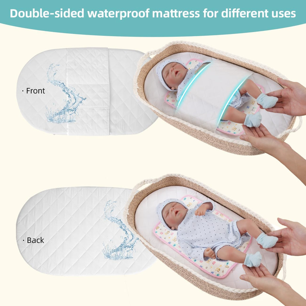 Baby Changing Basket with Waterproof 2 Diaper Pads and Removable Cover D471