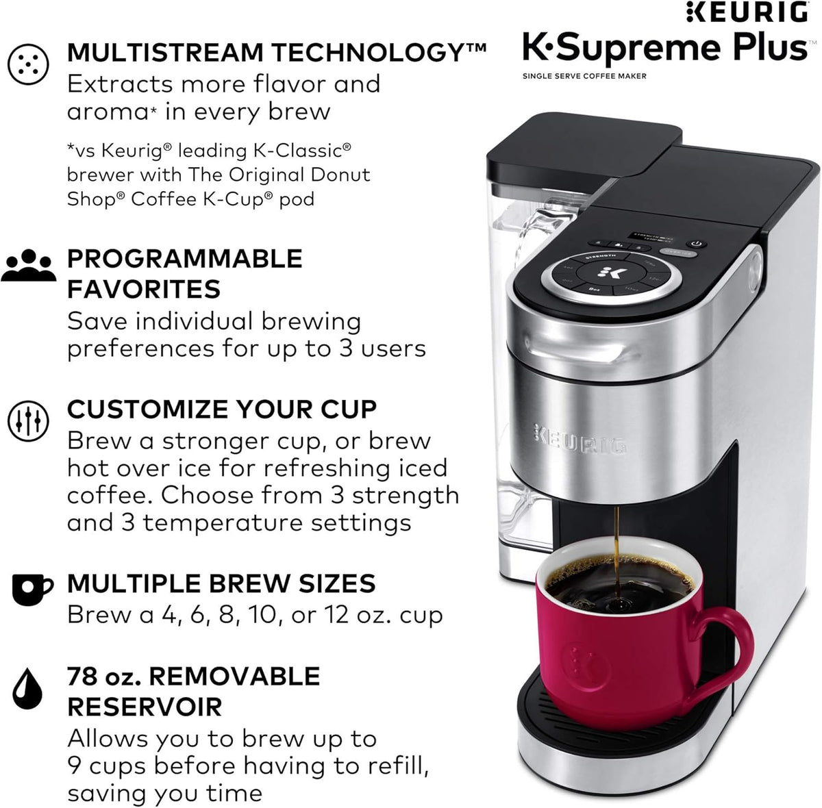 Stainless Steel Coffee Maker, 40 Count Variety Pack Coffee Pods B947435