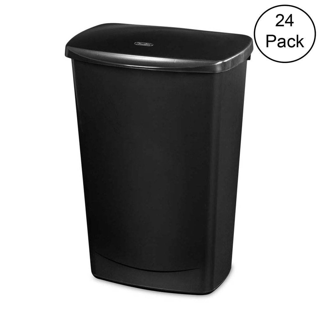 11.4 Gallon Lift-Top Covered Wastebasket Trash Can 24 Pack R244414