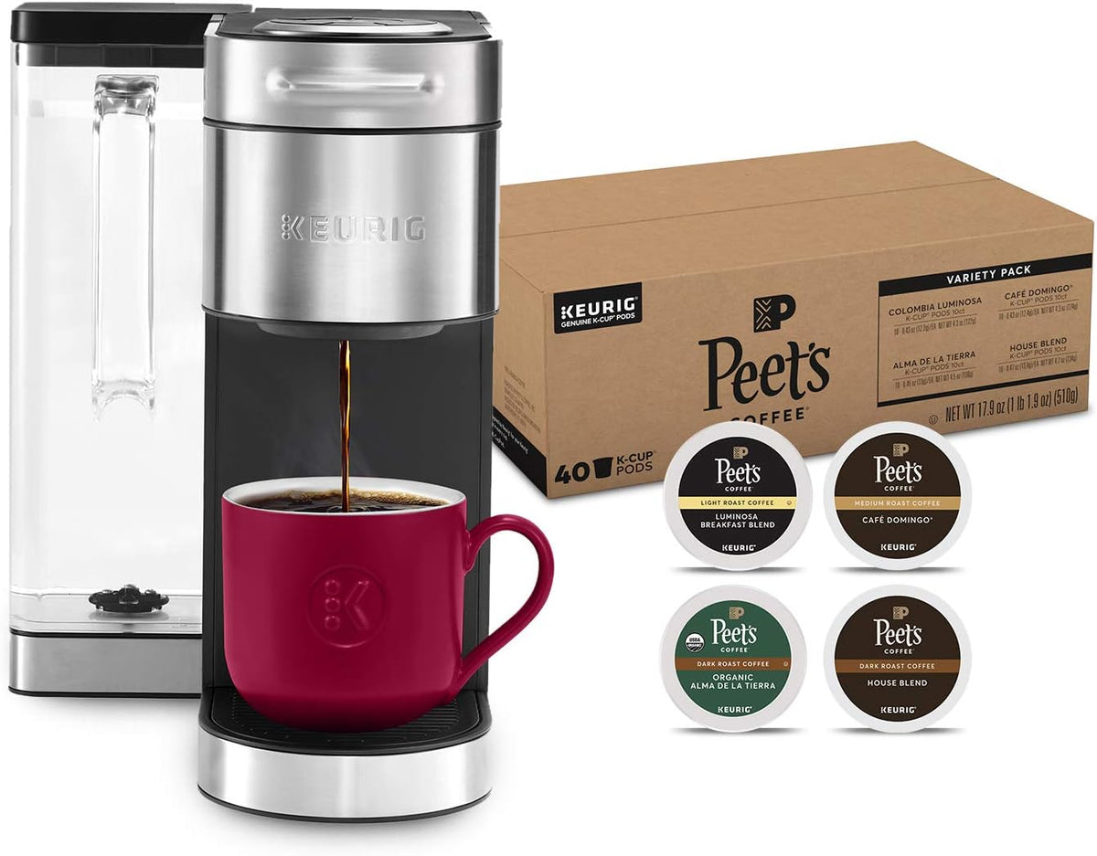Stainless Steel Coffee Maker, 40 Count Variety Pack Coffee Pods B947435