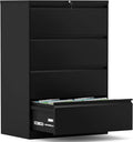 Black 4 Drawer Metal Steel File Cabinet with Lock M78649