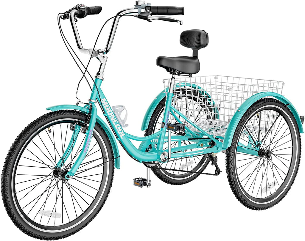 26 Adult Tricycle 3 Wheel 7 Speed 450lbs Capacity Cruise Trike with Shopping Basket R8270