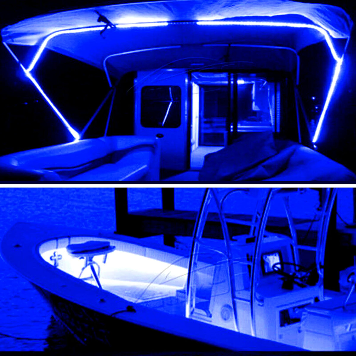 Blue 16.4ft LED Strip Lights with RF Remote 5050 6000K Z703326
