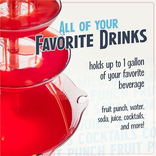 3-Tier Lighted Party Fountain, 1.5 Gallons, 8 Reusable Cups H962