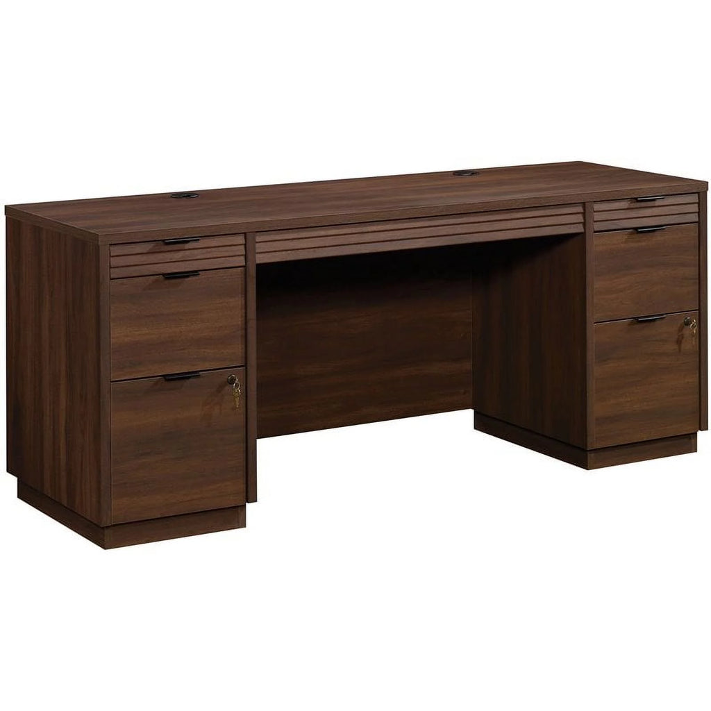 72" Wooden Computer Credenza Desk in Spiced Mahogany M467