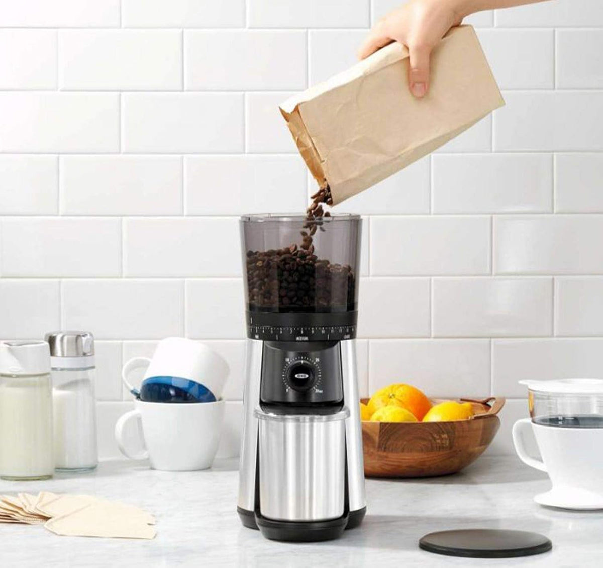 9 Cup Programmable Coffee Maker Bundle Conical Burr Coffee Grinder Stainless Steel/Black H15621