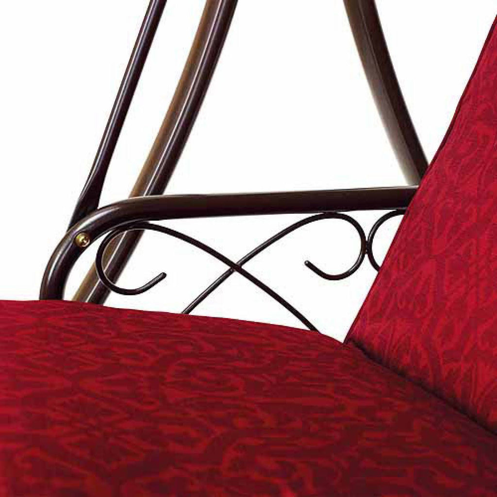 Red 3-Seat Canopy Porch Swing Bed V5676