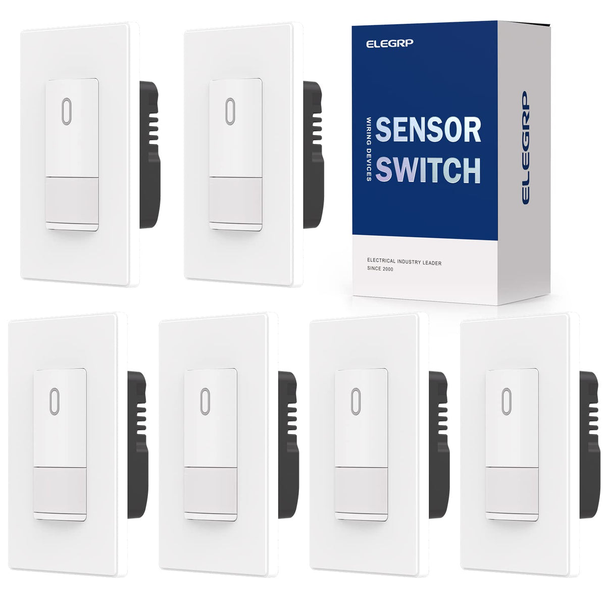 Matte White Motion Sensor Light Switch 6 Pack T40338