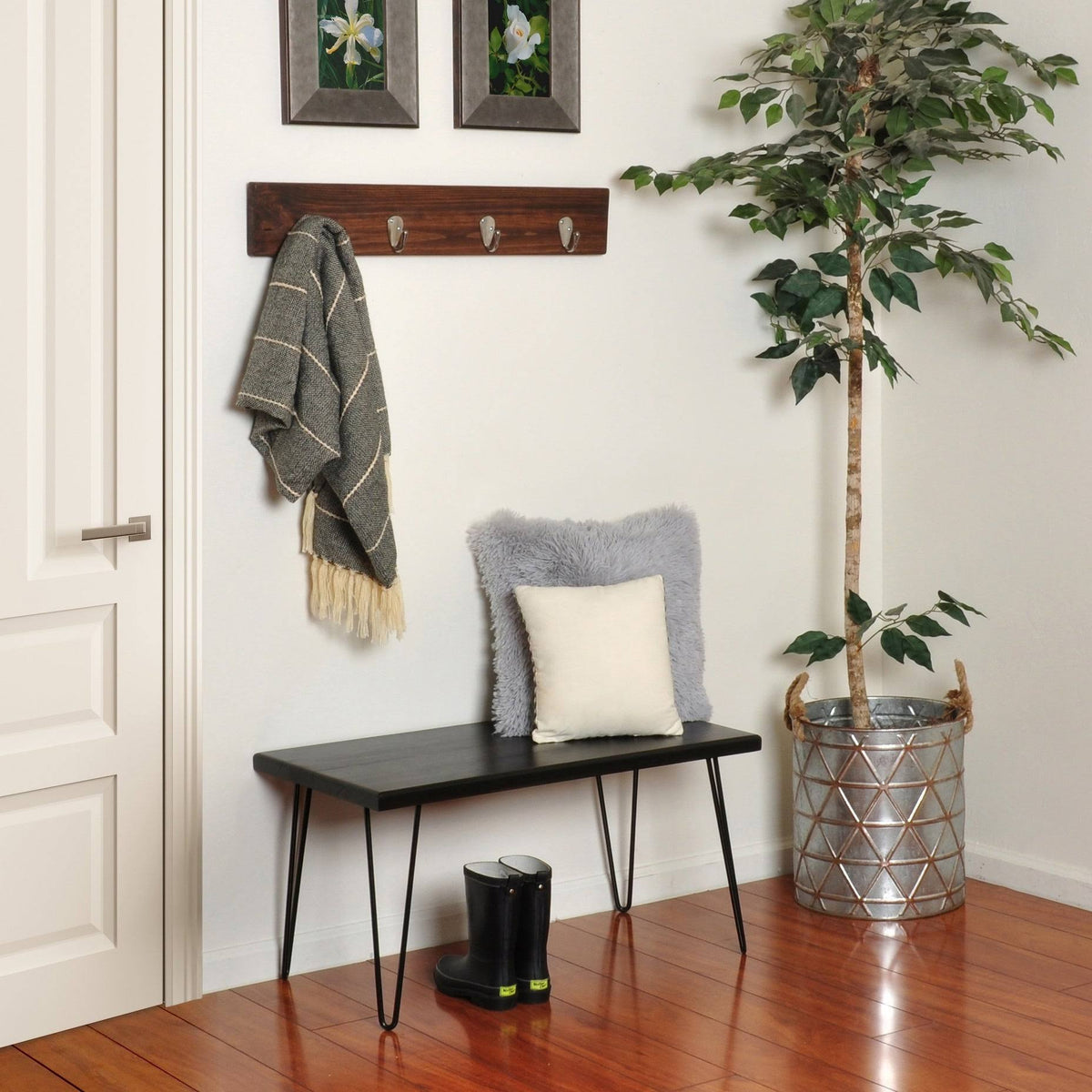 Dark Brown Wood Bench S817726