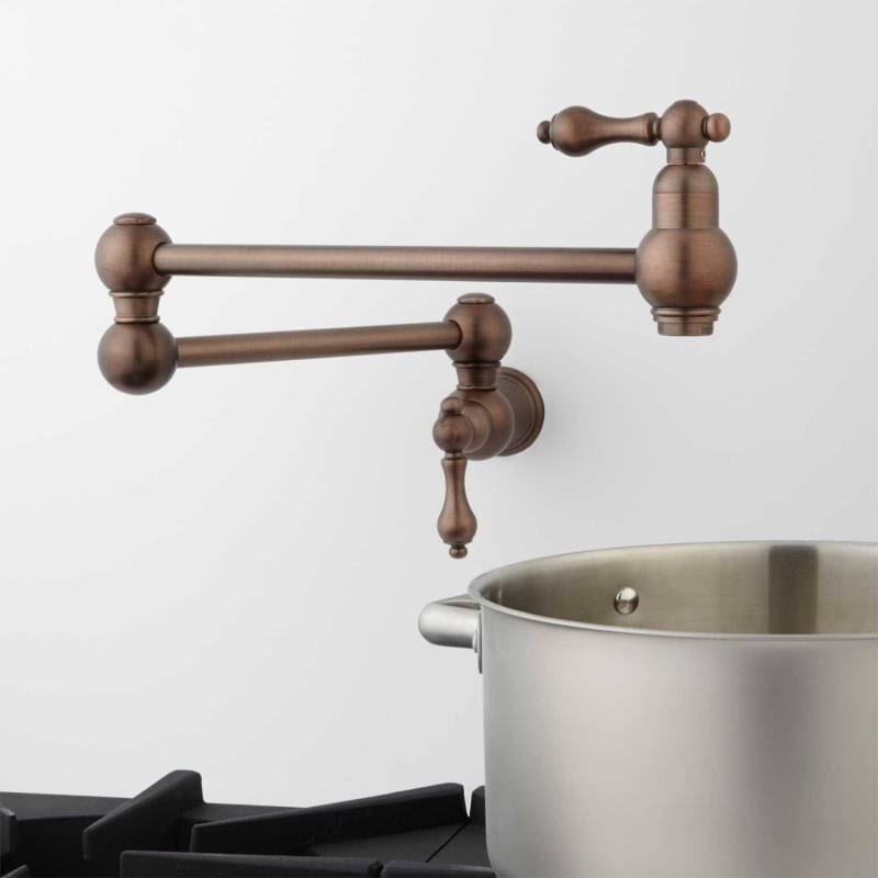 Oil Rubbed Bronze Double Handle Wall Mounted Pot Filler Faucet V980