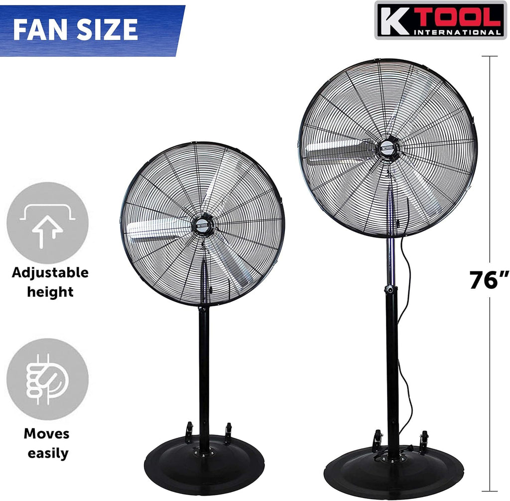 30" Adjustable High-Velocity Pedestal Fan, Non-Oscillating, 3-Speed V603