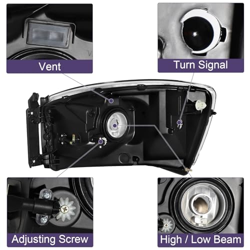 LED Projector Headlight Assembly for Dodge Ram 1500 2500 3500 K316