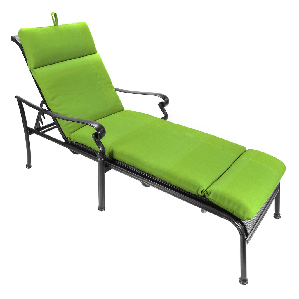 74" x 22" Green Outdoor Chaise Lounge Cushion with Ties Z82305